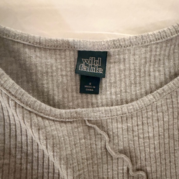 Gray Ribbed Ruffle Baby Tee - Picture 3 of 3